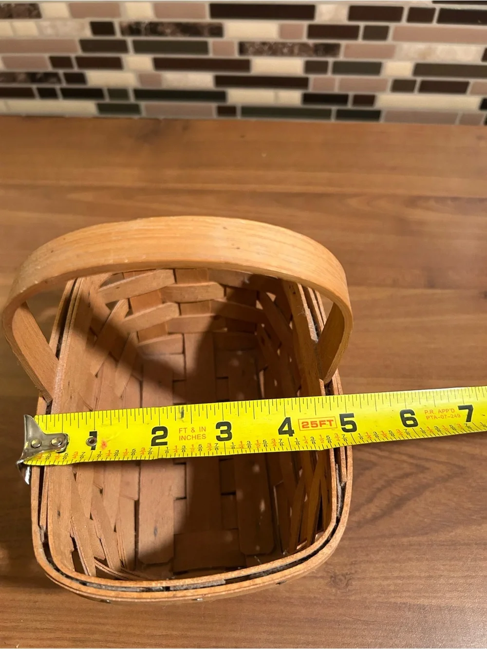 Vintage 1987 Longaberger Basket with Handle -Natural Tan